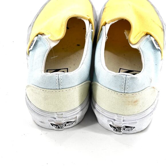 Vans Pastel Block Classic Slip-on Flats 5.5 Yellow Blue Green Sneakers Women's - Picture 5 of 7